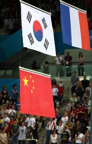 中韩国旗悬挂引争议