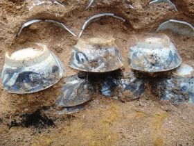 10月25日，汨罗白水乡发现清代碗墓。供图/汨罗市文物管理所 