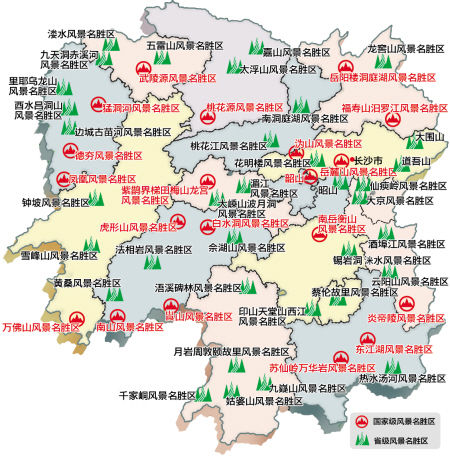 湖南省风景名胜区分布图（2013.01）